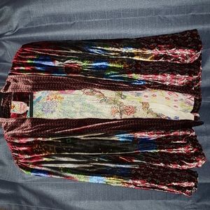 Johnny Was Multicolor Velvet Blazer